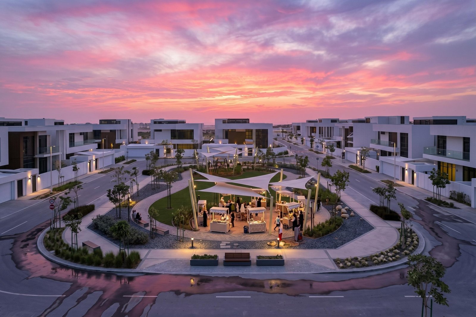 Premium golf course adjacent residential land plots ready for custom home building at Lea Yas Acres